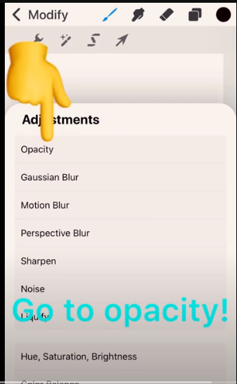 change the opacity parameter for Procreate Pocket