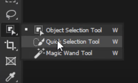'Quick Selection Tool' from the tools panel in Adobe Photoshop.