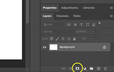The "Add Layer Mask" icon at the bottom of the Layers panel