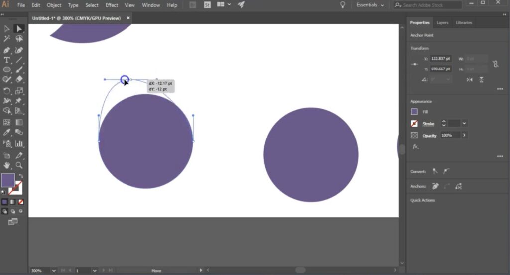 Refining the appearance of a design by tweaking the anchor points and curves of each character in Adobe Illustrator.