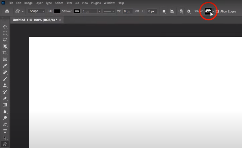 A screen of the Adobe Photoshop tool
