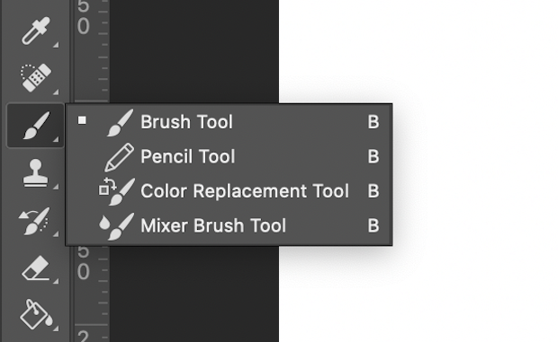 The Brush tool option to reset the color palette