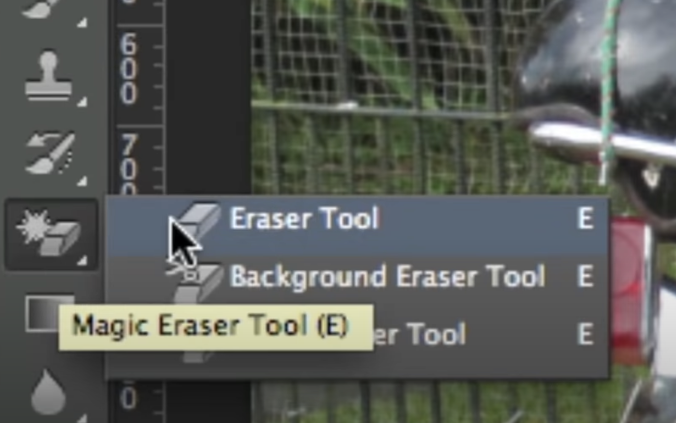 Magic Eraser Tool in Adobe Photoshop.