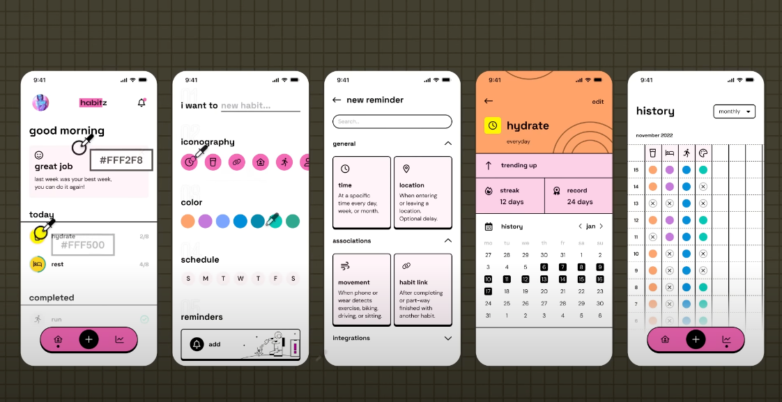 Screenshot of Figma workspace displaying various design elements