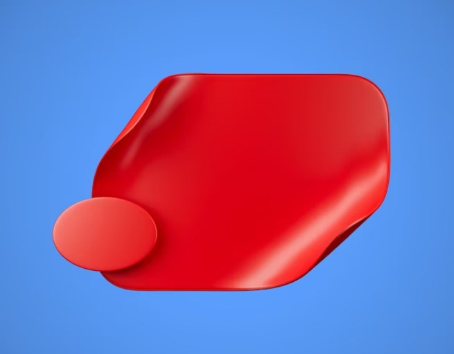 two red rounded shapes on the blue background